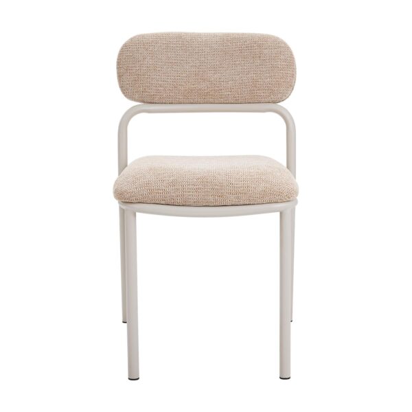 Lina Soft-Weave Dining Chair Set in Beige (2-Piece)
