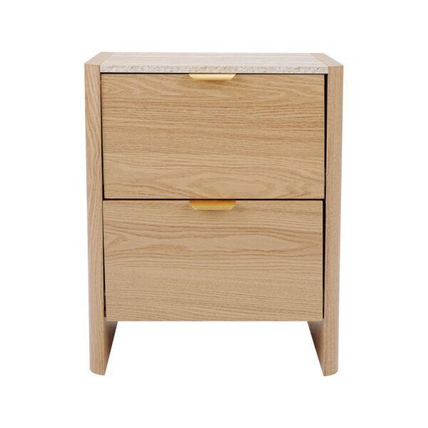 Tara Natural Oak Bedside Table (2-Drawer)