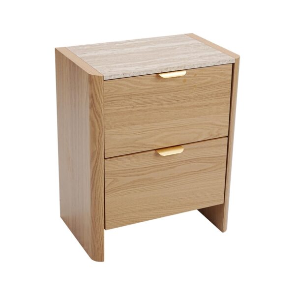 Tara Natural Oak Bedside Table (2-Drawer)