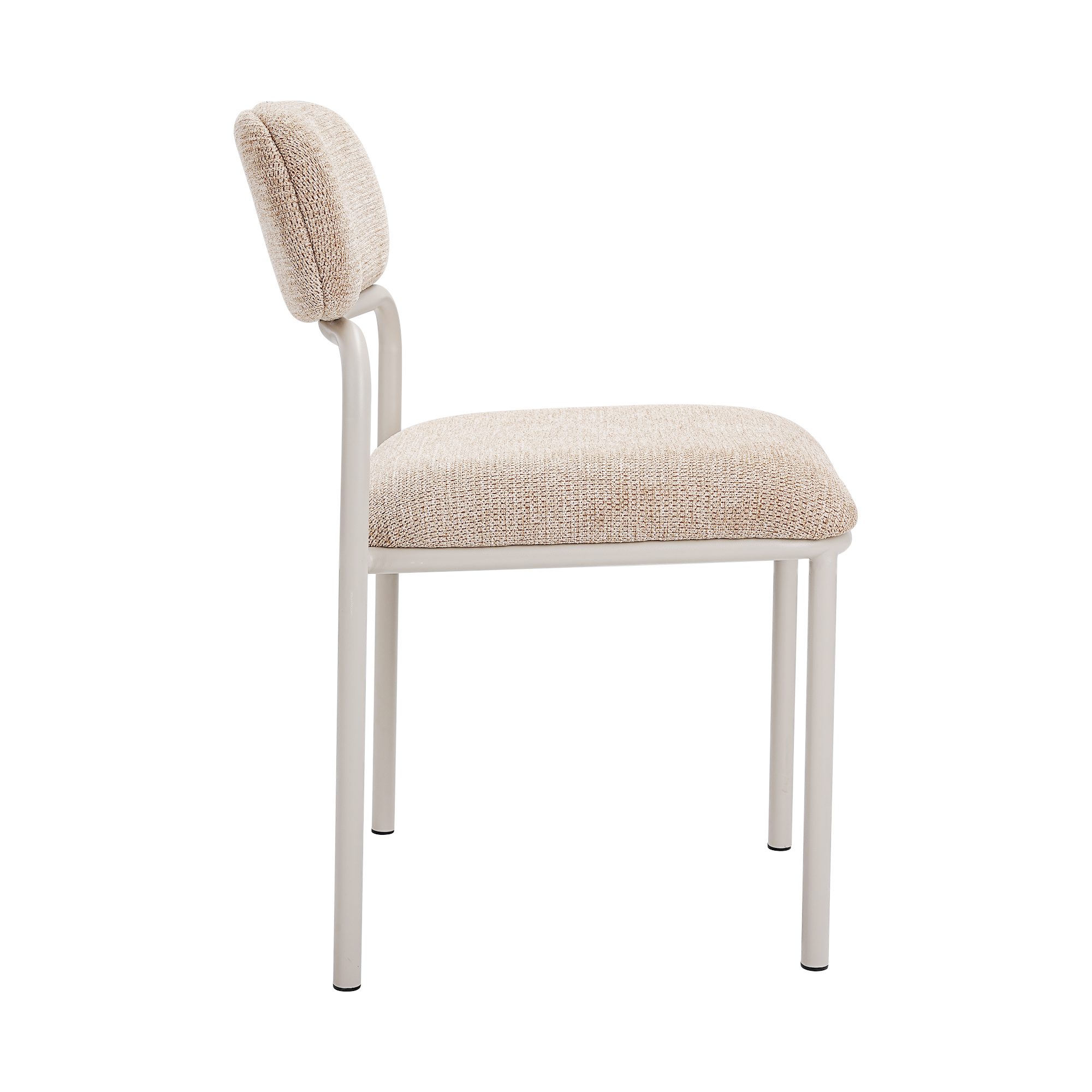 Lina Soft-Weave Dining Chair Set in Beige (2-Piece) - Image 3