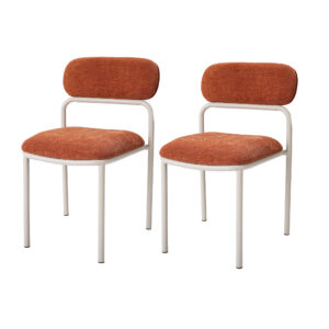 Lina Soft-Weave Dining Chair Set in Burnt Umber (2-Piece)