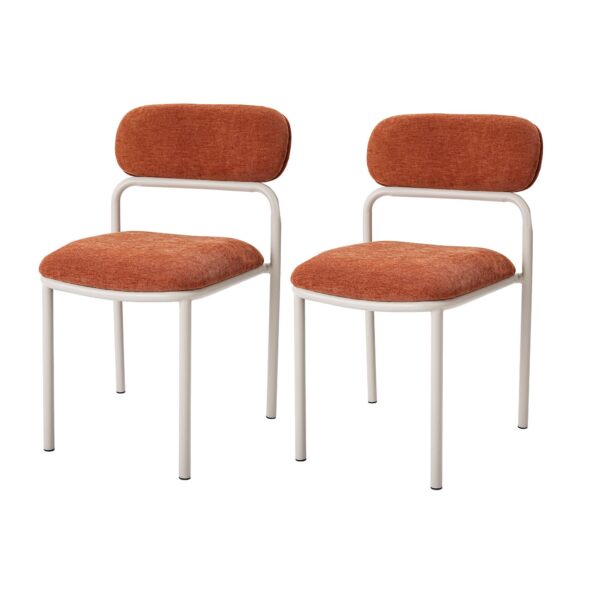 Lina Soft-Weave Dining Chair Set in Burnt Umber (2-Piece)