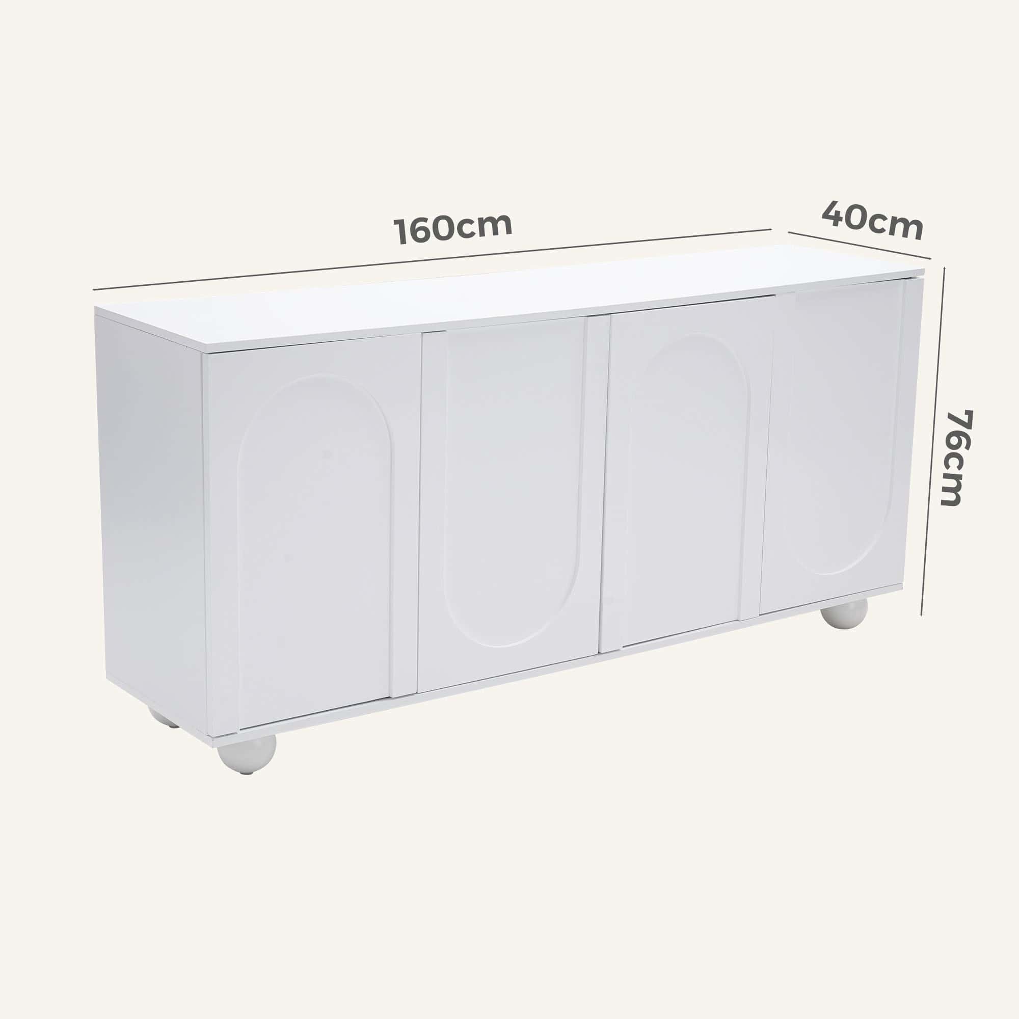Celestine 4-Door Arched Buffet in White - Image 14