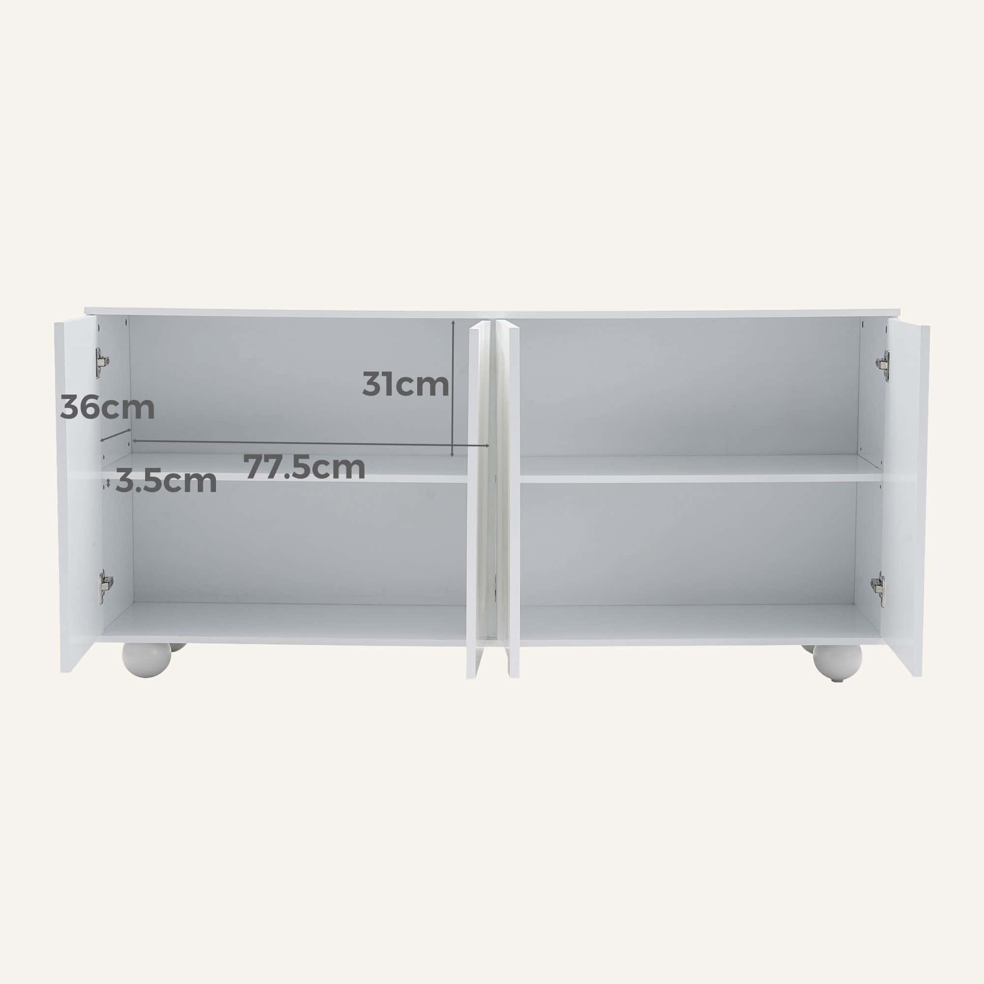 Celestine 4-Door Arched Buffet in White - Image 13
