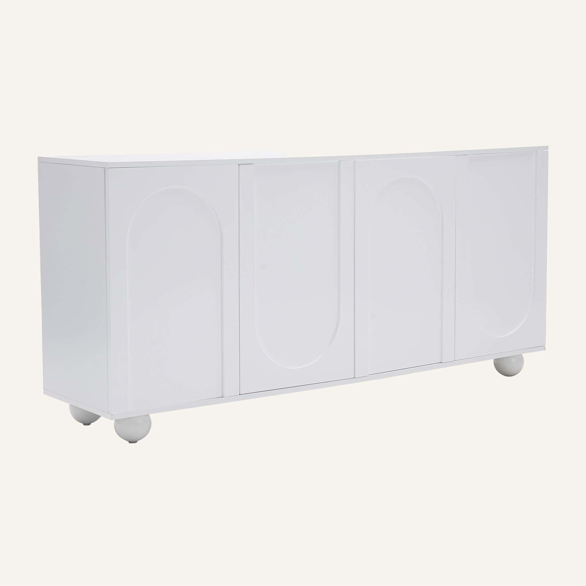 Celestine 4-Door Arched Buffet in White - Image 5