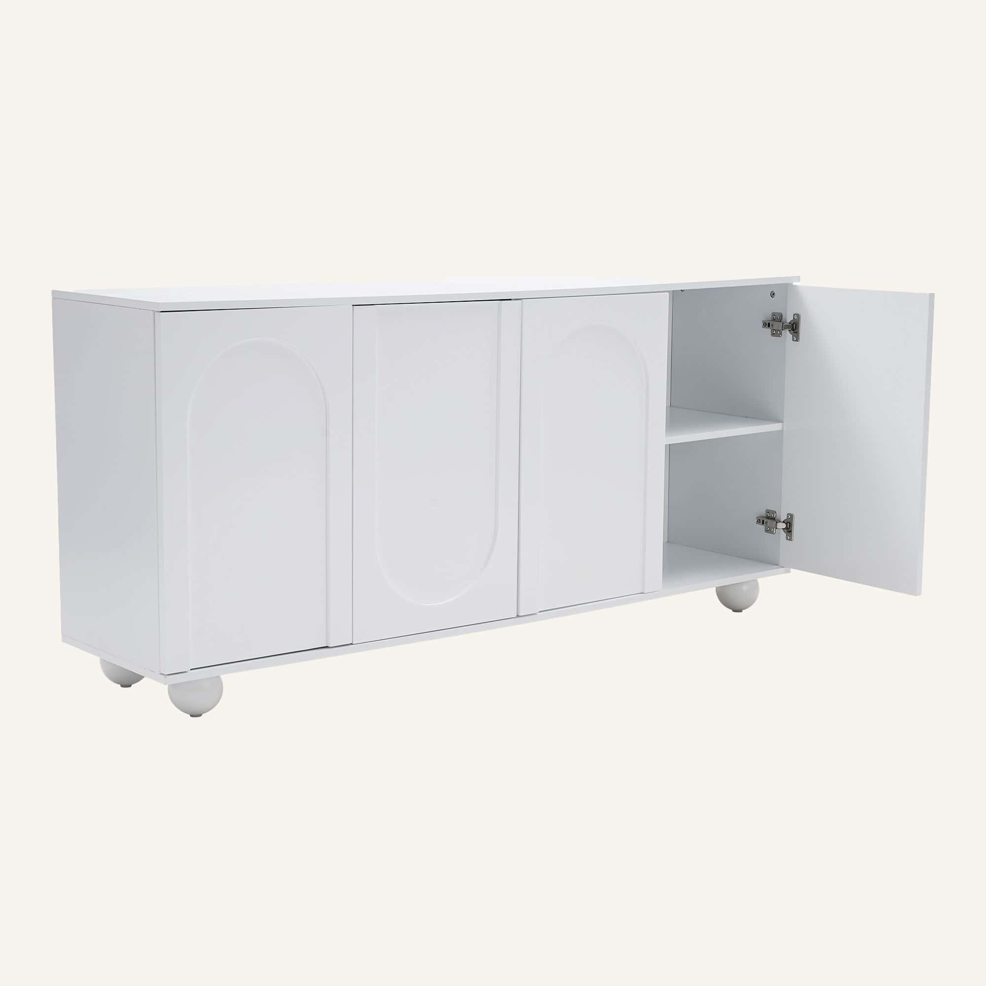 Celestine 4-Door Arched Buffet in White - Image 8