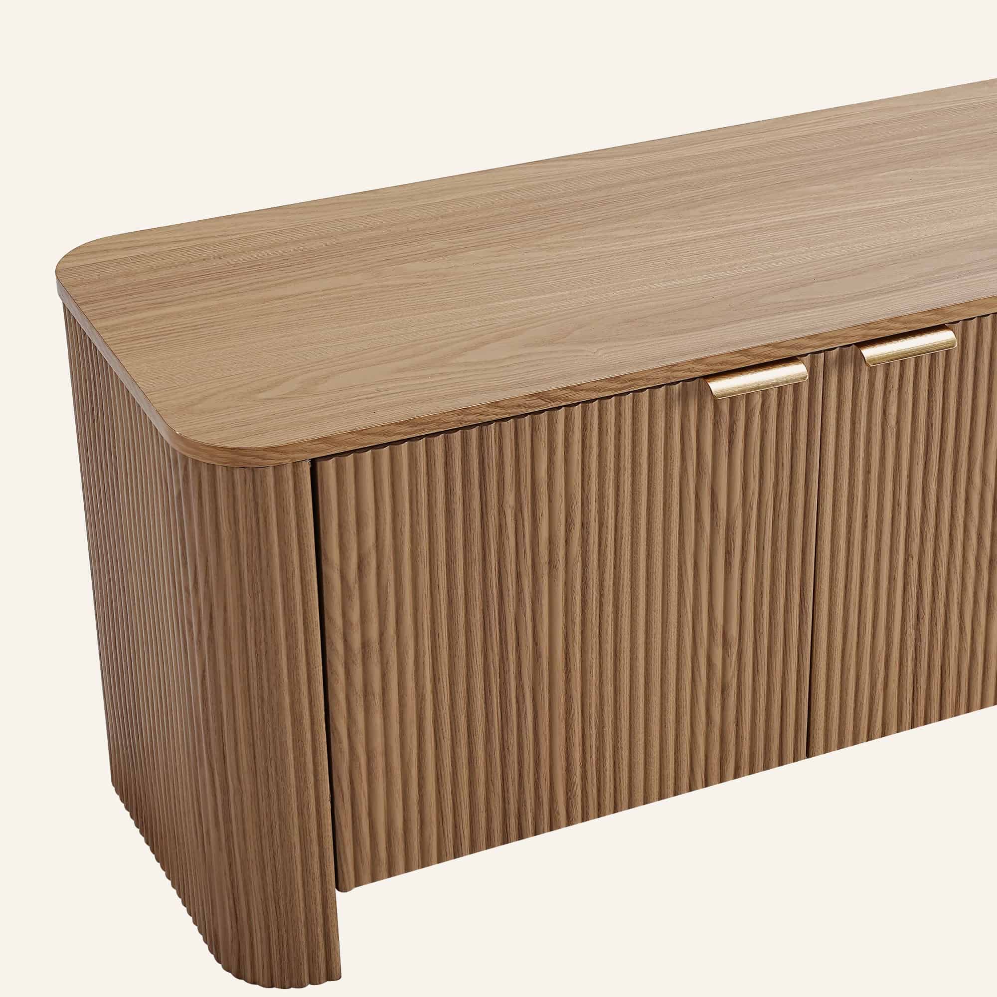 Berry Fluted Entertainment Unit with Four Doors - Image 10
