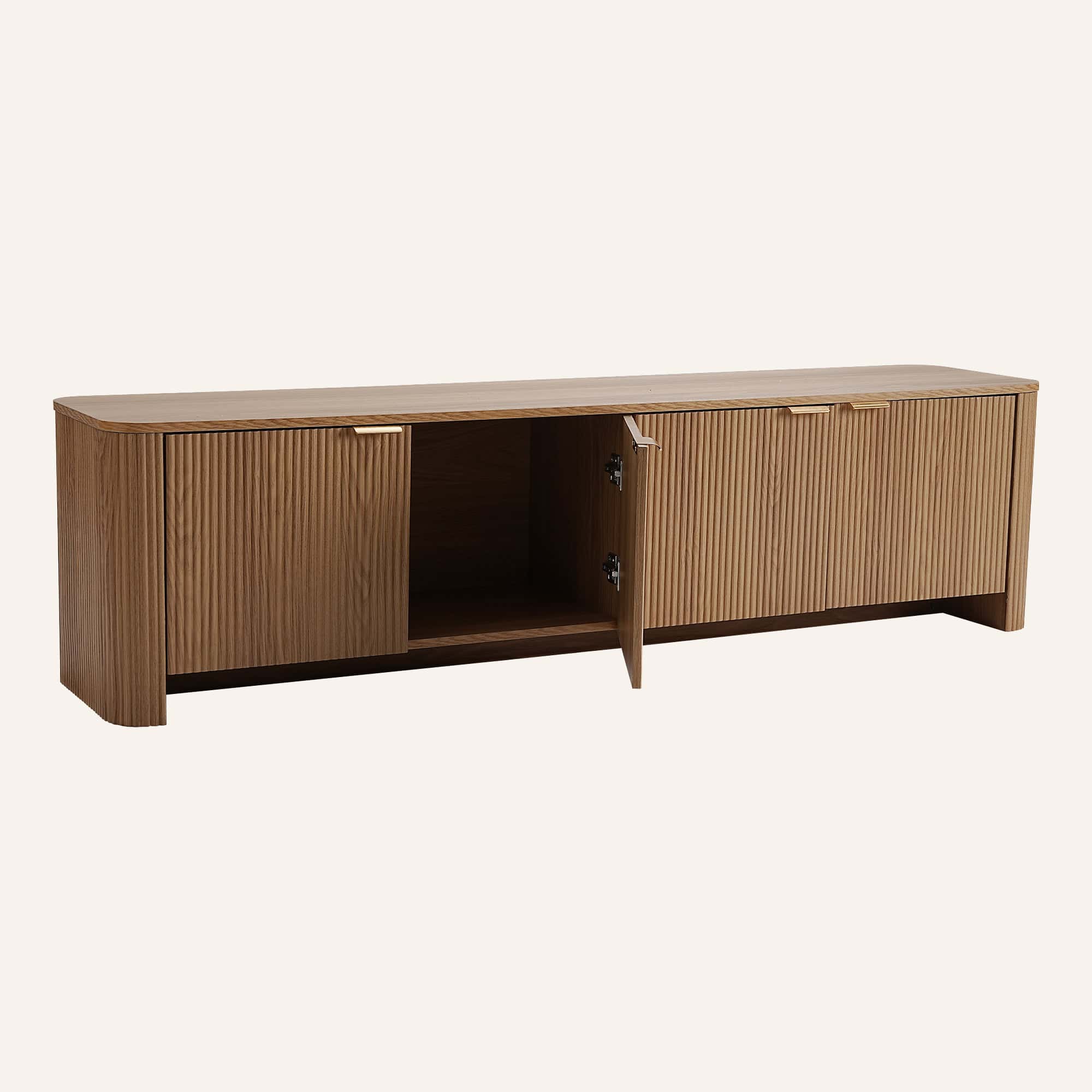 Berry Fluted Entertainment Unit with Four Doors - Image 7