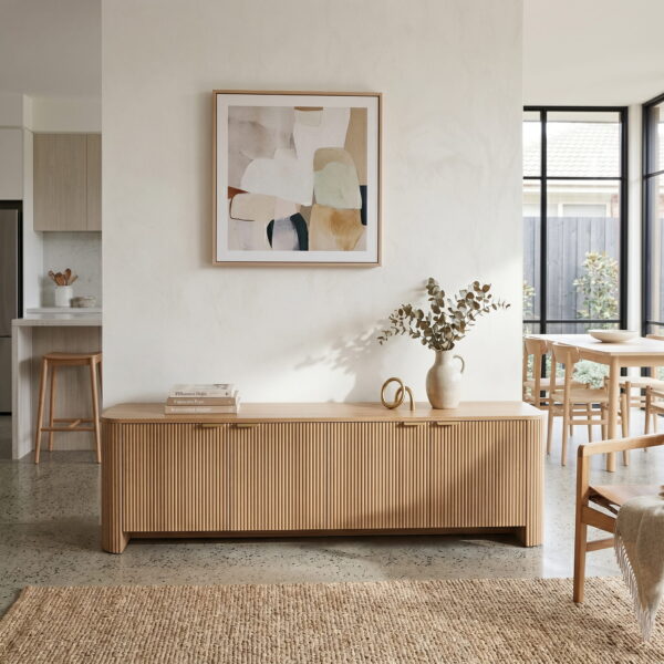 Berry Fluted Entertainment Unit with Four Doors