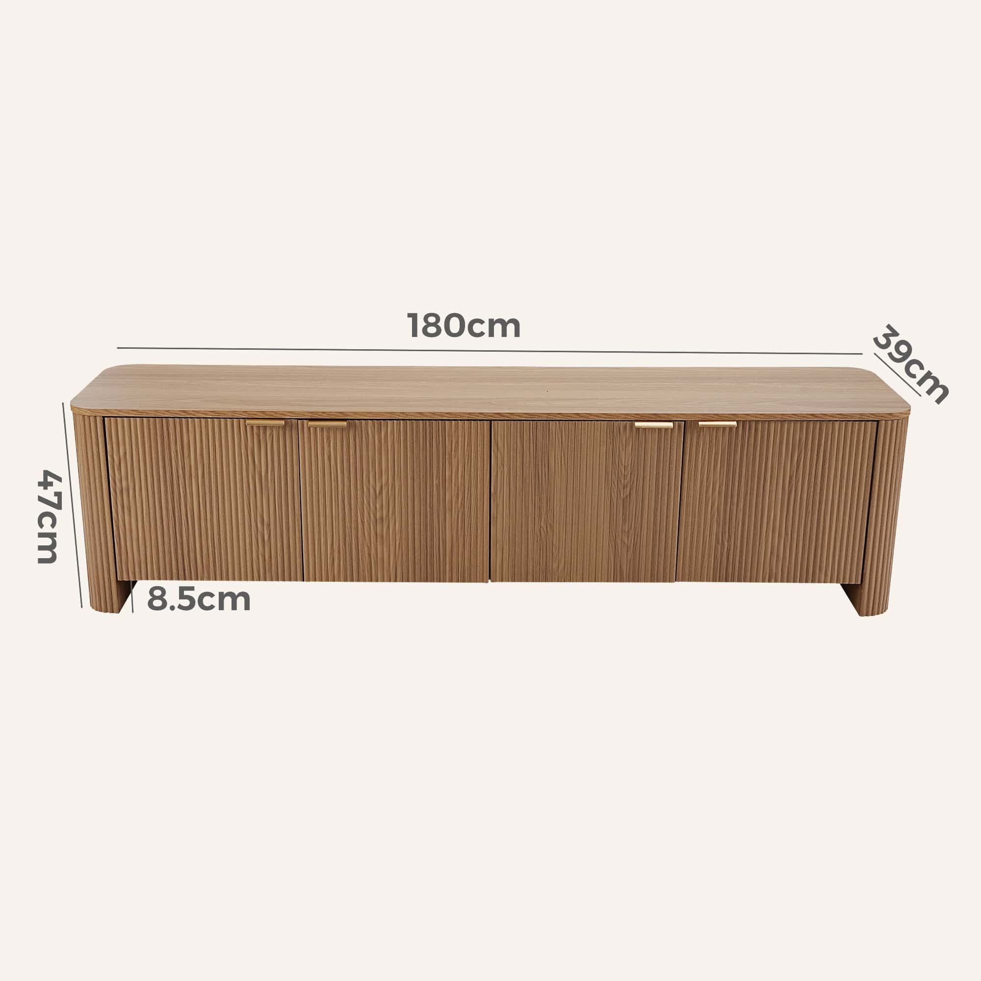 Berry Fluted Entertainment Unit with Four Doors - Image 16