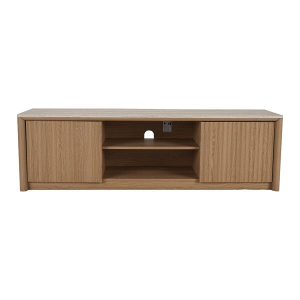 Ripple TV Unit with Travertine-Effect Top 180cm