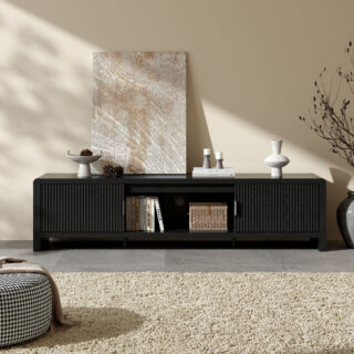 Wallis Black Wood-Look Entertainment Unit with Storage