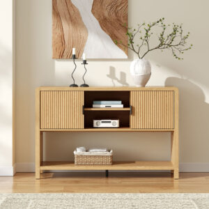 Wallis Natural Wood-Look Sideboard with Adjustable Shelves