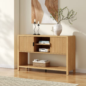 Wallis Natural Wood-Look Sideboard with Adjustable Shelves