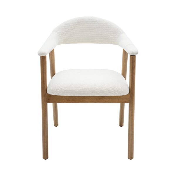 KOVA Dining Chair with Rubber Wood Legs- White