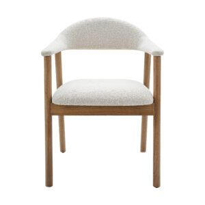 KOVA Dining Chair with Rubber Wood Legs - Beige