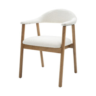 KOVA Dining Chair with Rubber Wood Legs- White