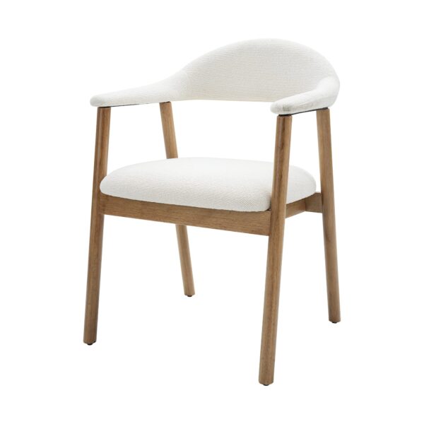 KOVA Dining Chair with Rubber Wood Legs- White