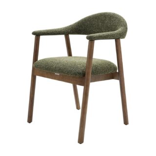 KOVA Dining Chair with Rubber Wood Legs- Moss Green