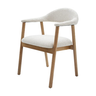 KOVA Dining Chair with Rubber Wood Legs - Beige