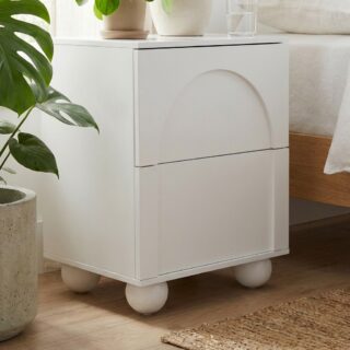 Celestine 2-Drawer Bedside Table with Ball Feet