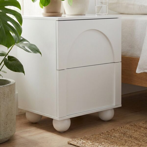 Celestine 2-Drawer Bedside Table with Ball Feet