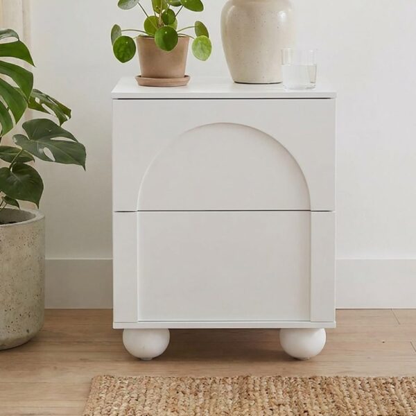 Celestine 2-Drawer Bedside Table with Ball Feet