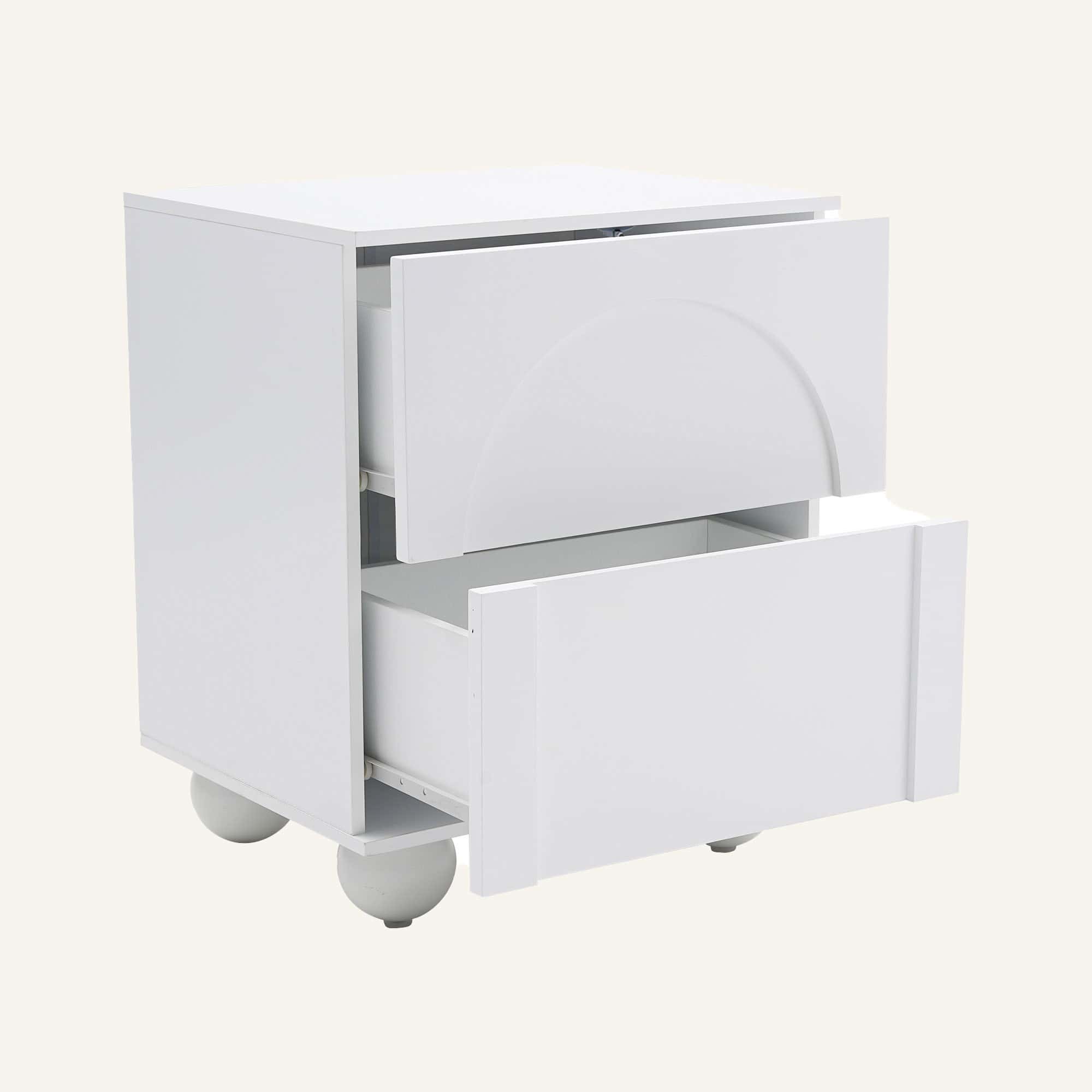 Celestine 2-Drawer Bedside Table with Ball Feet - Image 10