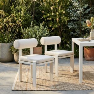 Varo White Quartz Duo Outdoor Chairs (Set of 2)