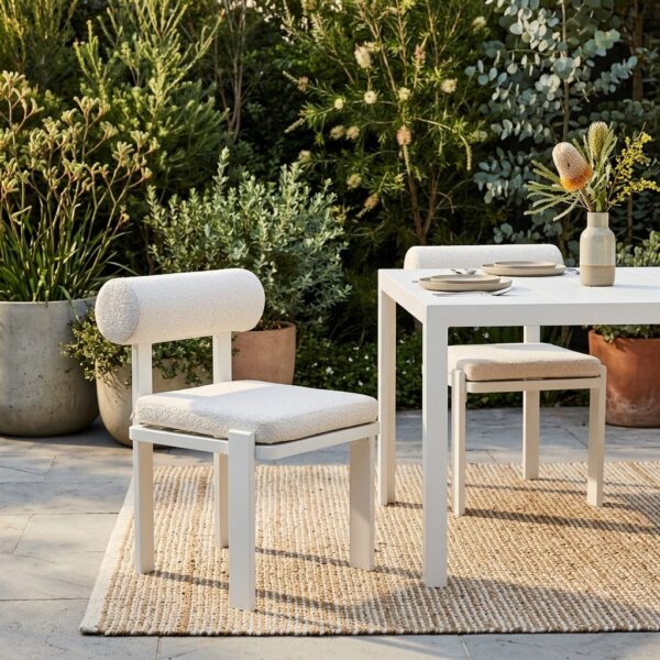 Varo White Quartz Duo Outdoor Chairs (Set of 2)