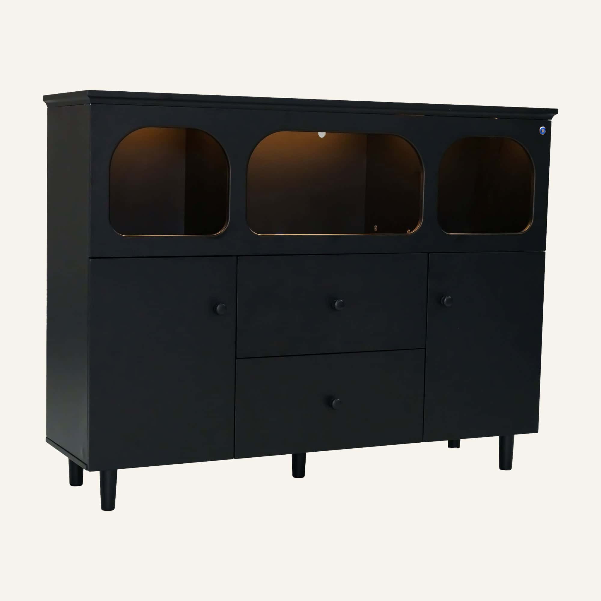 Lumina Black Sideboard with Touch Control Dimmable Light - Image 4