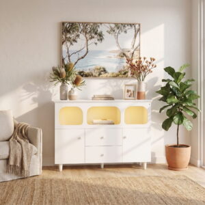 Lumina White Sideboard with Touch Control Dimmable Light
